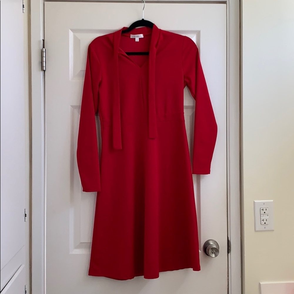 Red Bow Dress (Peony Street) Brand: DownEast NWOT